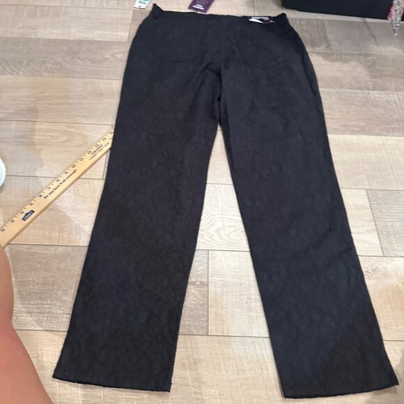 GLORIA VANDERBILT WOMENS NEW LACE BLACK PANTS SIZE 16 AMANDA - Picture 12 of 13